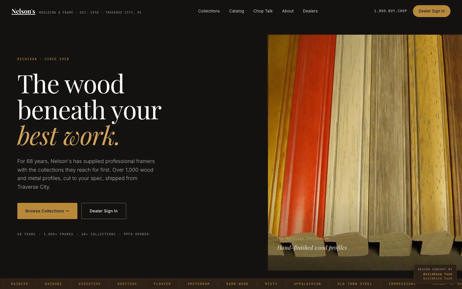 Nelson's Moulding & Frame website in Traverse City, MI