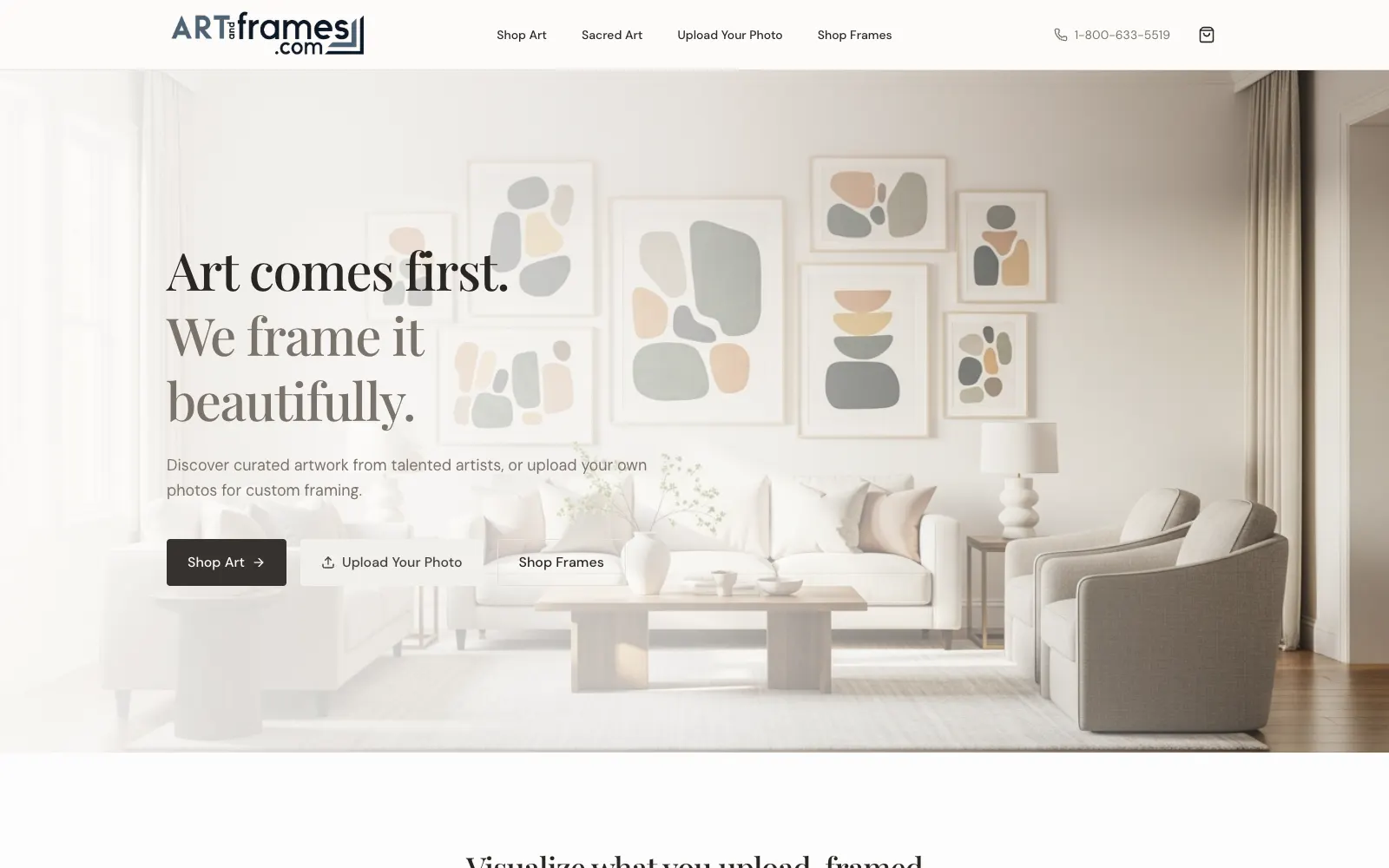 Art & Frames website in Carrollton, TX